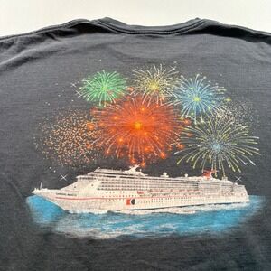 Carnival Cruise Line Miracle Ship T-Shirt Men 2XL Black Cotton Fireworks Graphic